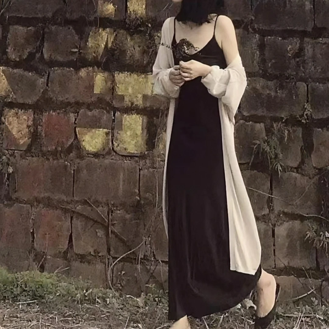 《YY定制》早秋时尚慵懒随性气质显瘦宽松大版纯色长袖针织开衫