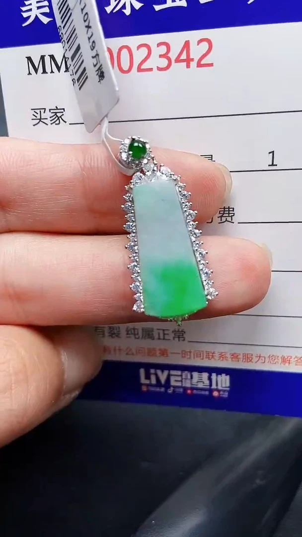 颈饰银S925镶嵌翡翠2342