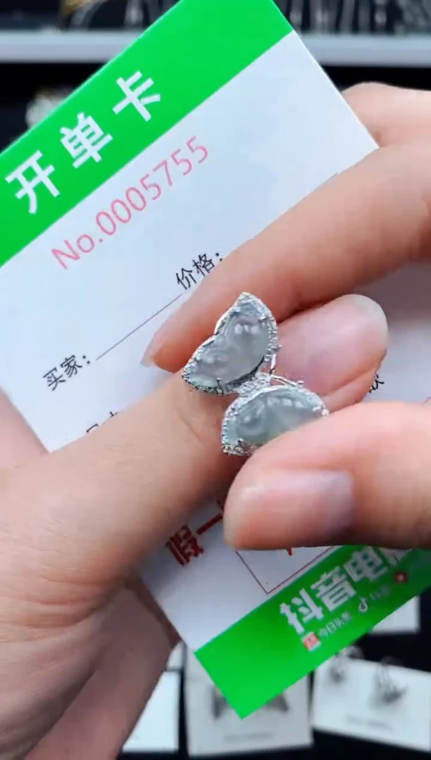 翡翠戒指银S925镶嵌5755