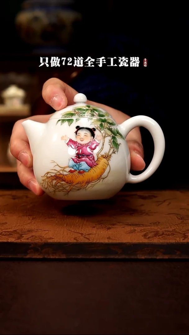 摆件陶布**祖景德镇现代手工手绘陶瓷