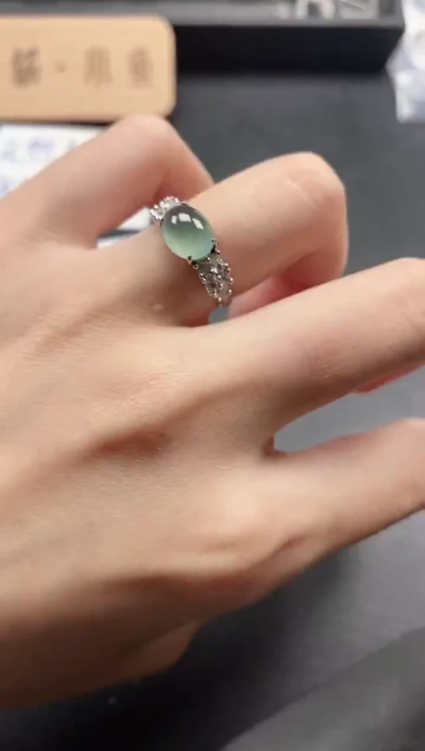 银S925镶嵌戒指翡翠51151