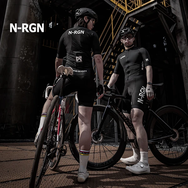N-RGN骑行服竞技款黑色短袖意大利进口MITI面料骑行服