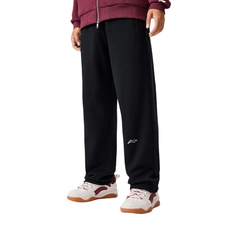 李宁男士运动时尚系列长裤秋冬加绒宽松束脚针织运动裤男AKLU955