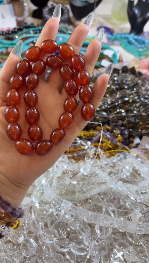 未镶嵌玛瑙/玉髓珠宝半成品卡13＋红玛瑙枣珠