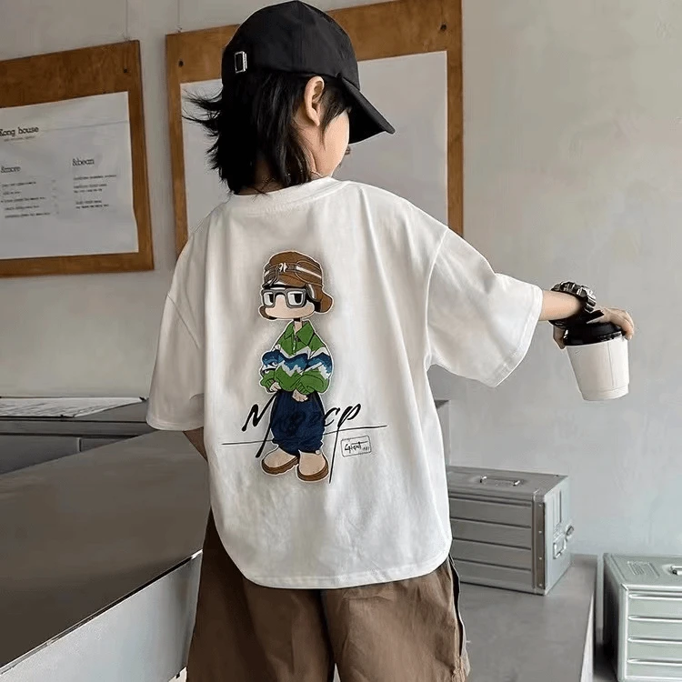 童装男童短袖t恤纯棉夏季新款儿童宝宝半袖上衣中大童男孩上衣