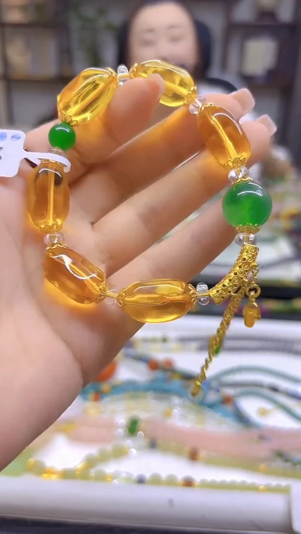 黄晶手链未镶嵌DIY款S7736