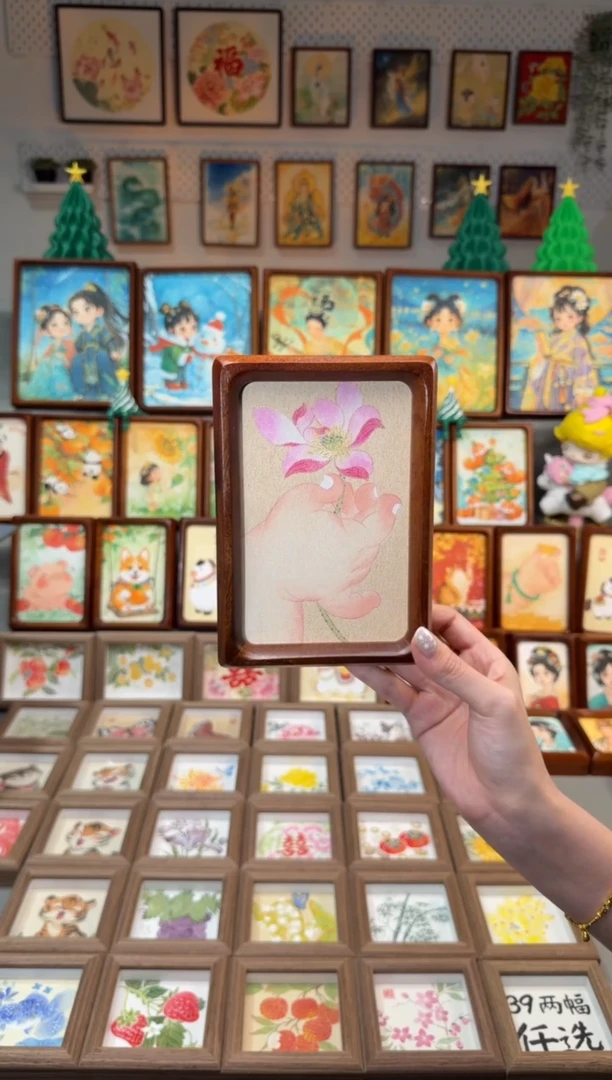 国画佛手拈花 手绘国画6