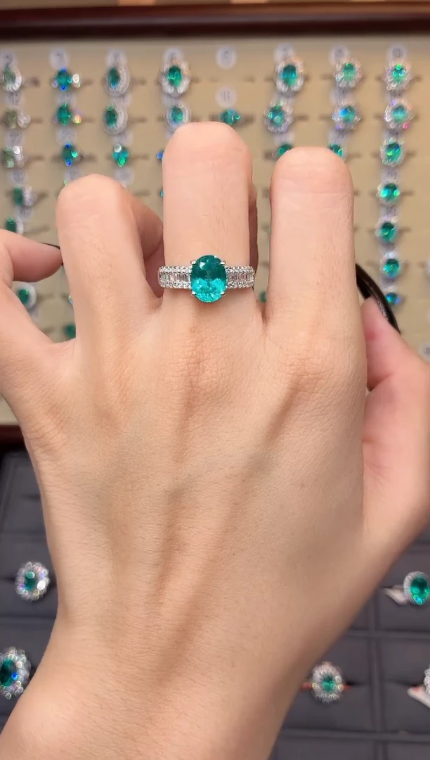 无925银 无品牌 925银 轻奢女神款帕拉伊巴色系