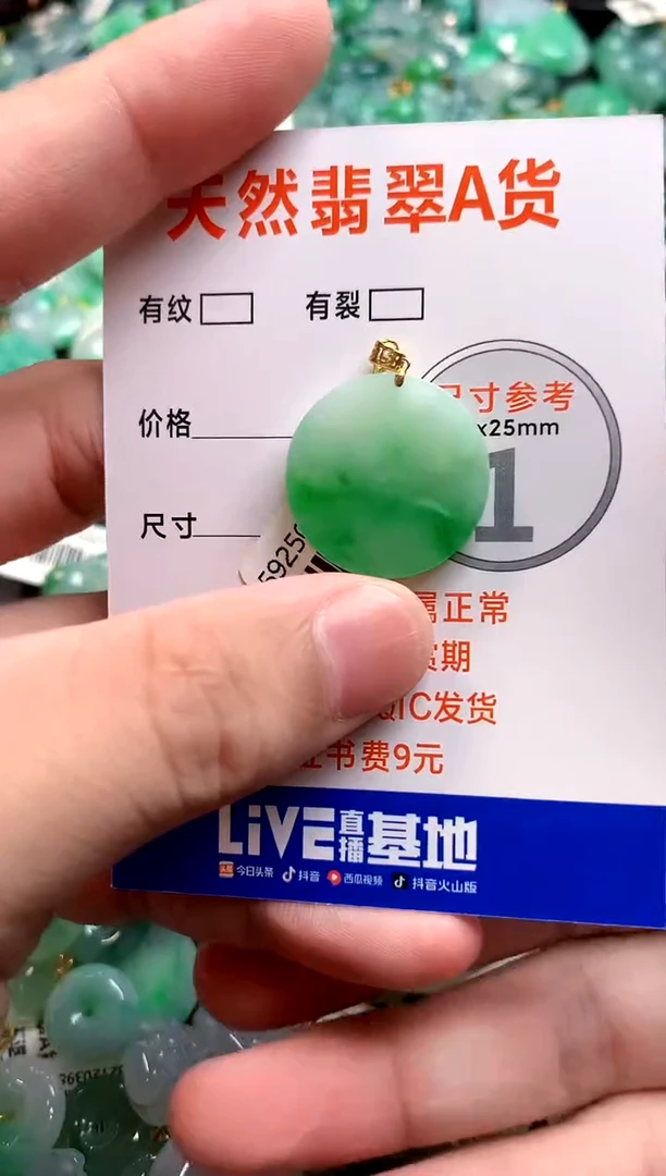 颈饰18K金镶嵌翡翠0885537215
