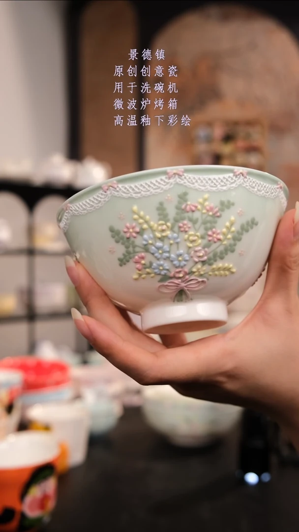 摆件景德镇手工手绘设计师款
