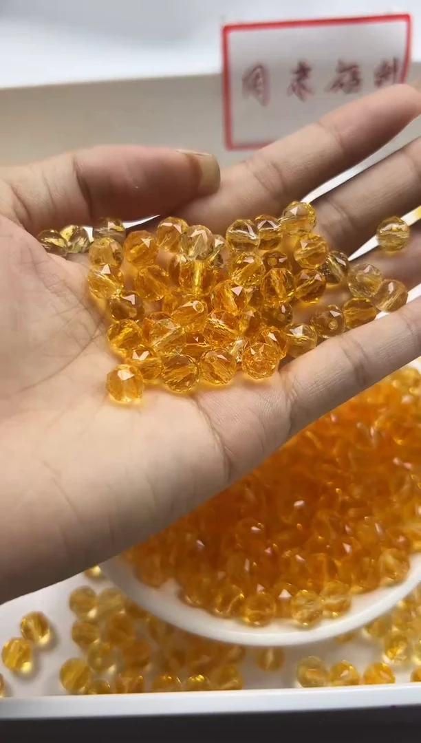 未镶嵌颈饰水晶w1799金橙阿赛切面8mm*20颗