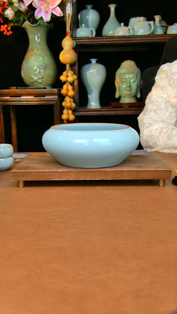 瓷片夜**静茶洗原矿天青一级品