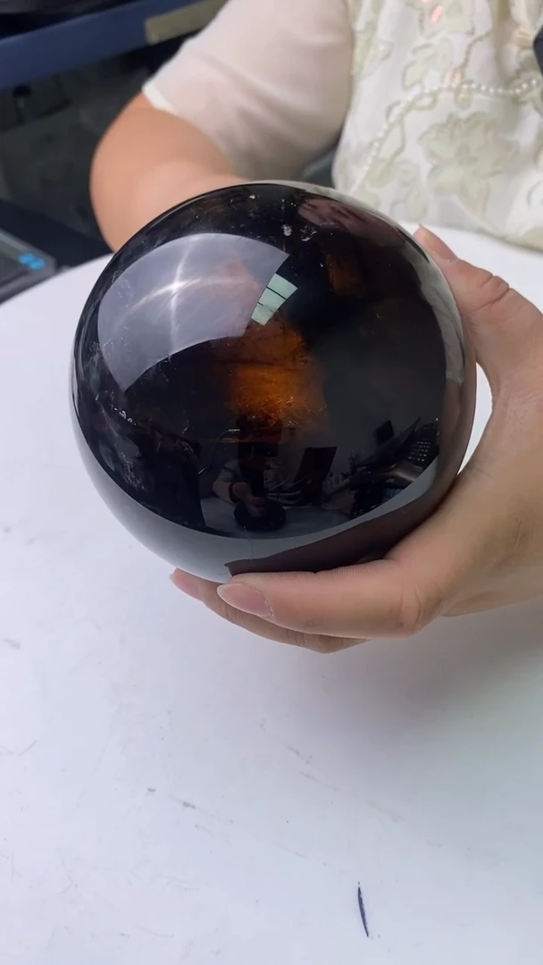 水晶珠宝半成品未镶嵌茶水晶球D432