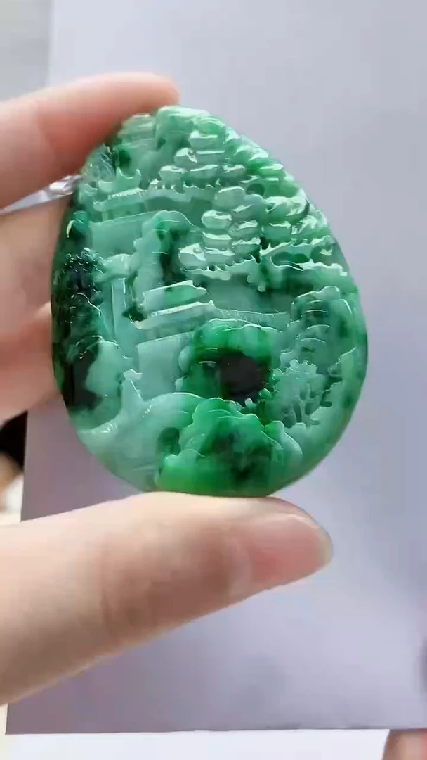 未镶嵌定制翡翠5145lr-毛货挂件9