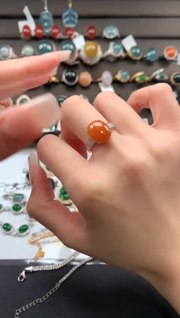 【闪购商品】翡翠戒指银S925镶嵌3213213123