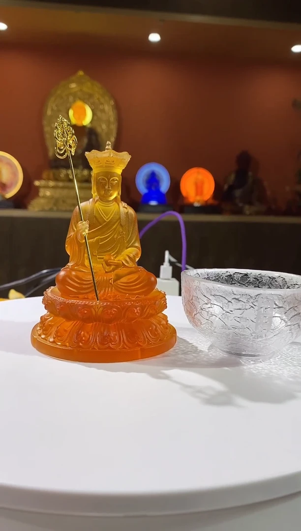 琉璃古法琉璃11.5公分地藏