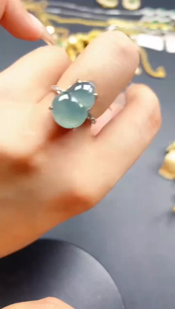 翡翠戒指银S925镶嵌432423