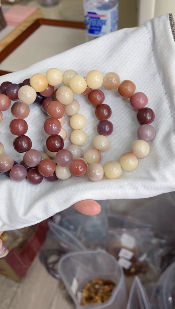 菩提根/象牙果手串z92桃之夭夭·紫美人干磨苹果12*13手串