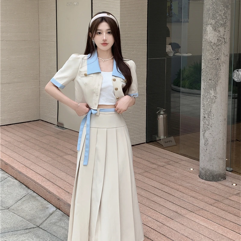 大码胖MM梨形身材穿搭裙子套装微胖显瘦遮肉半身裙夏装两件套1546