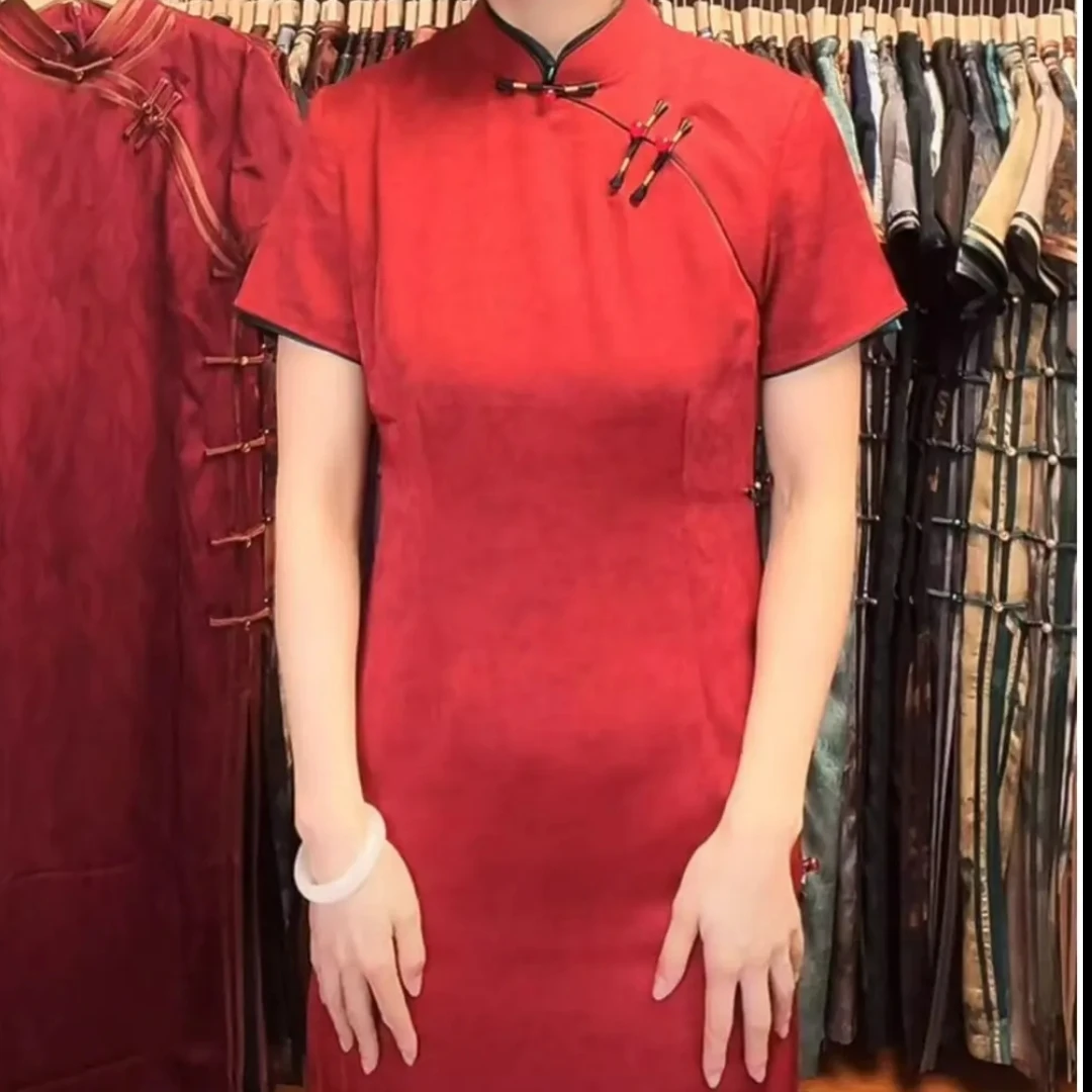 【殷虹琉璃】2025夏季新款复古修身百搭日常淑女优雅旗袍