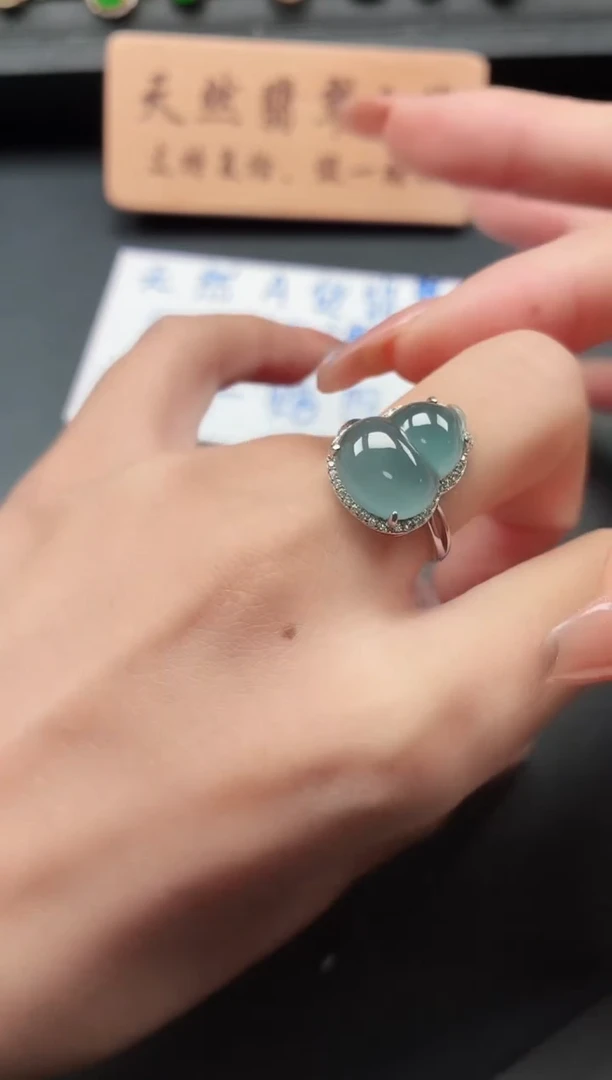 银S925镶嵌戒指翡翠11