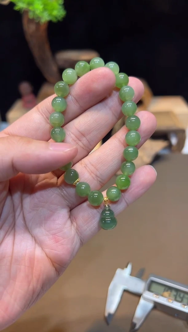 18K金镶嵌手链和田玉手饰@@S72