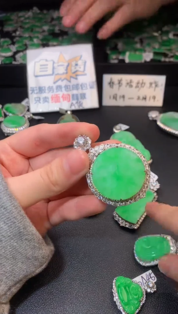 【闪购商品】翡翠颈饰银S925镶嵌翡翠1