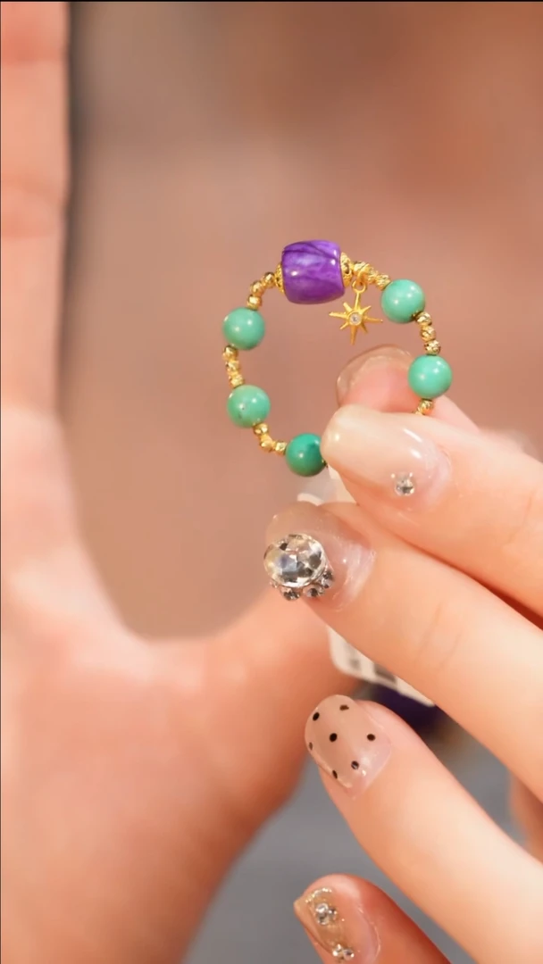 【闪购商品】苏纪石（舒俱来）戒指未镶嵌高阶紫罗兰绿松戒指18k