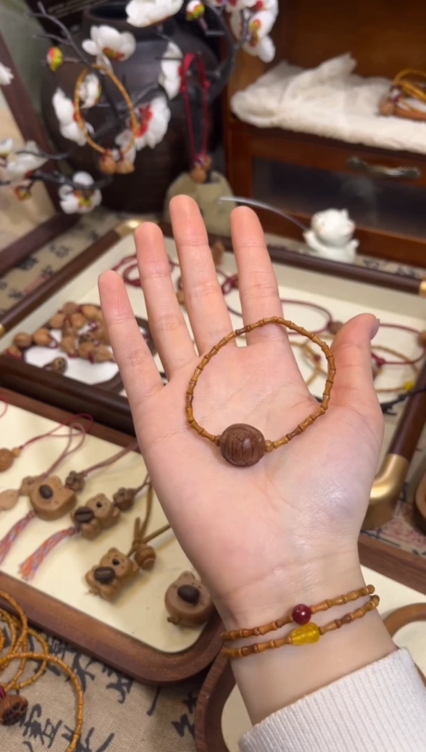 手串桃核【桃缘行】竹节「富甲」桃木桃核辟、挡、驱、护 备注手围