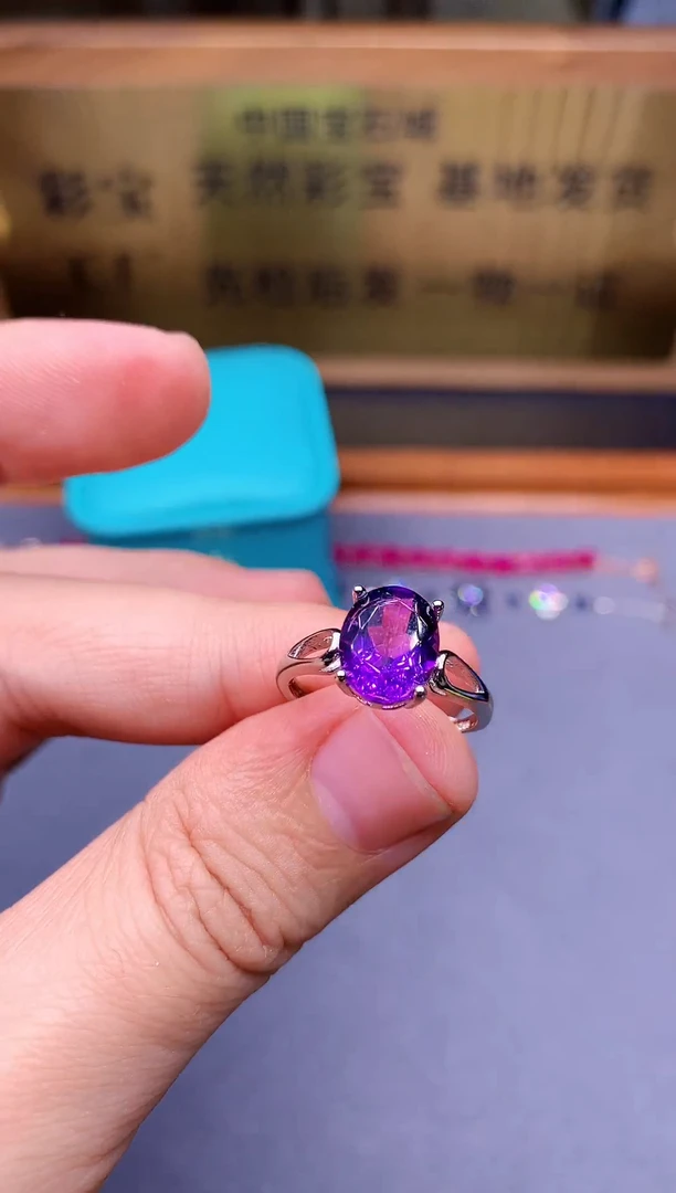 【闪购商品】紫晶戒指银S925镶嵌........