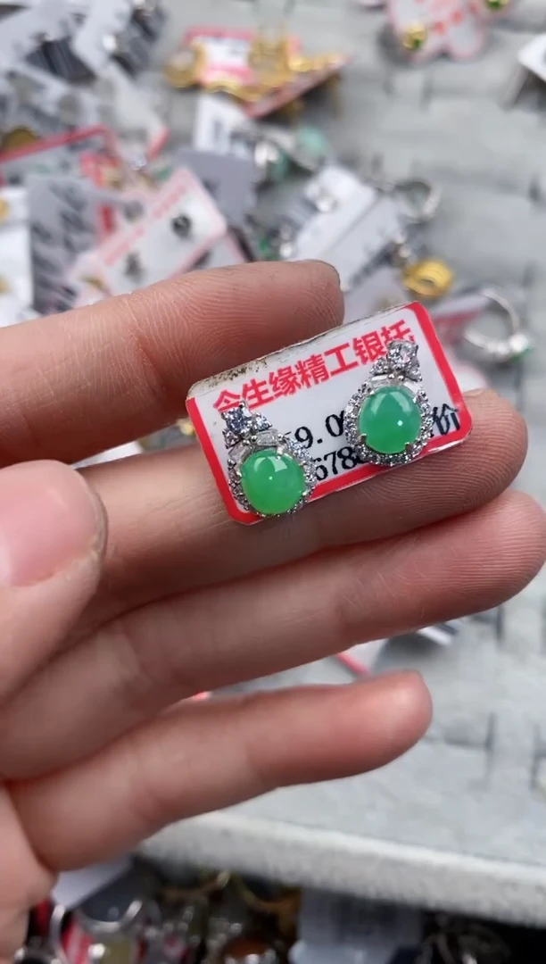 银S925镶嵌戒指翡翠555    6