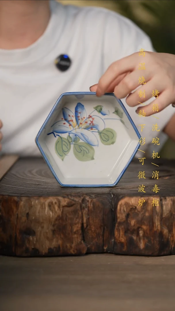 瓷片景德镇高温釉下彩可微波烤箱洗碗机