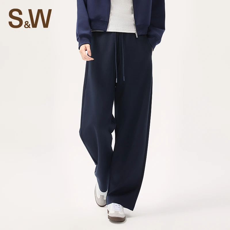 【翠翠专属】SW速惟加绒保暖香蕉裤松紧高腰休闲松弛感直筒裤6409