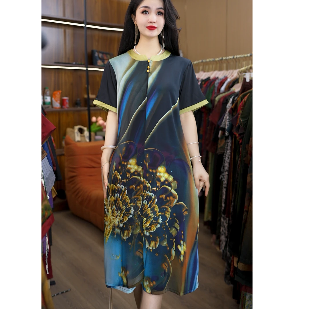 5-803-33新款时尚休闲印花连衣裙