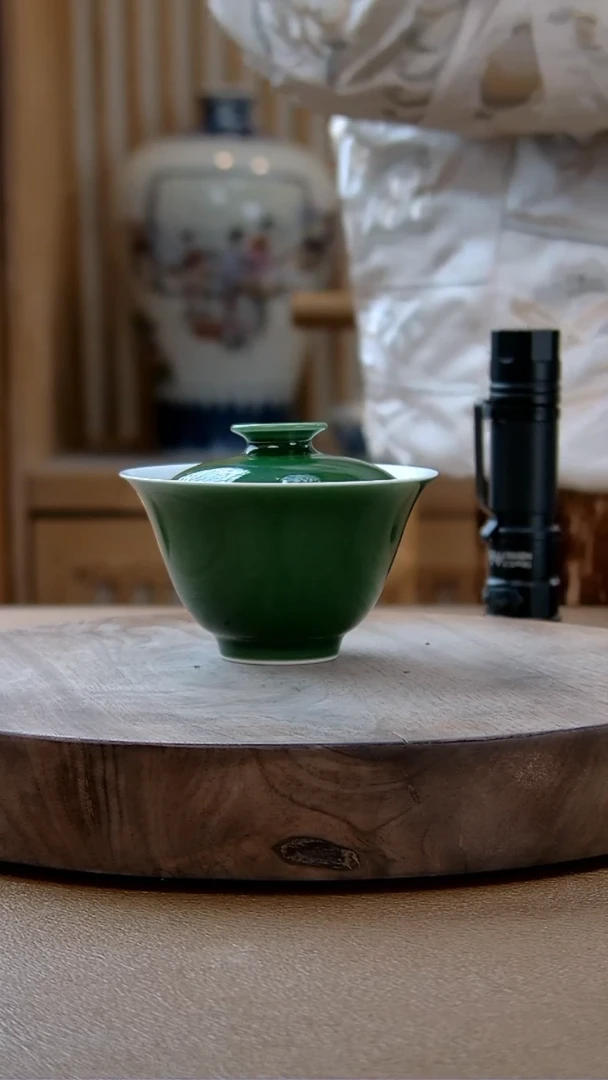 【闪购商品】文俊窑翠欲念手盖碗