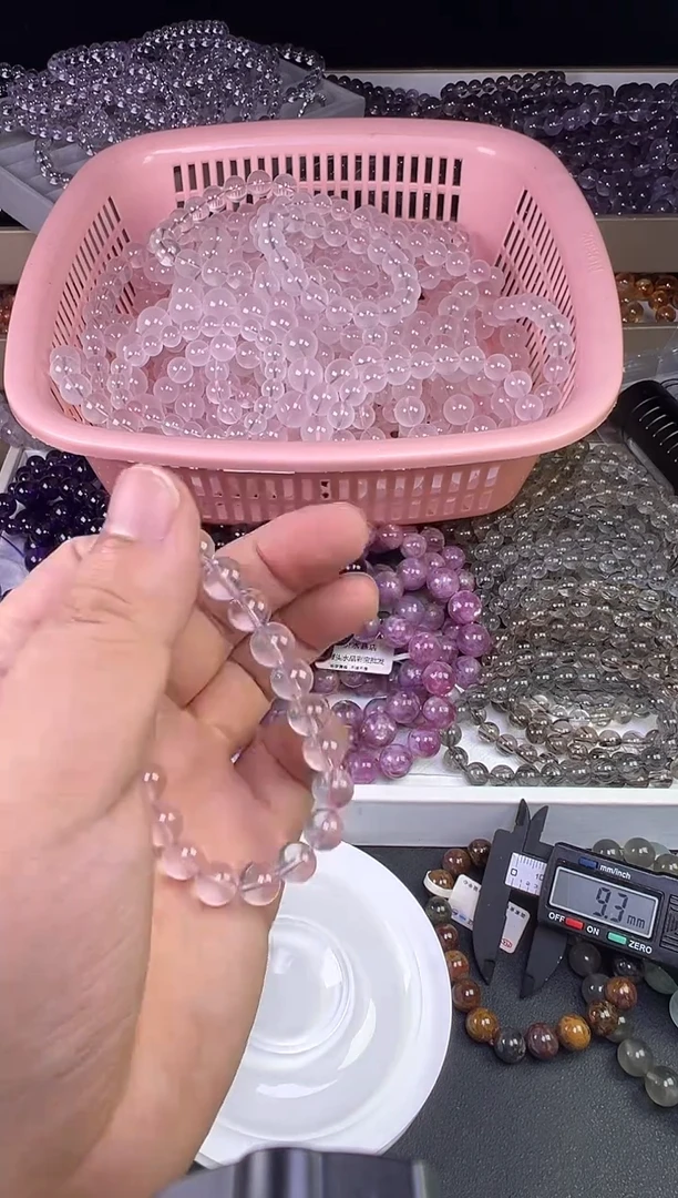 未镶嵌手链水晶章****麻粉水晶
