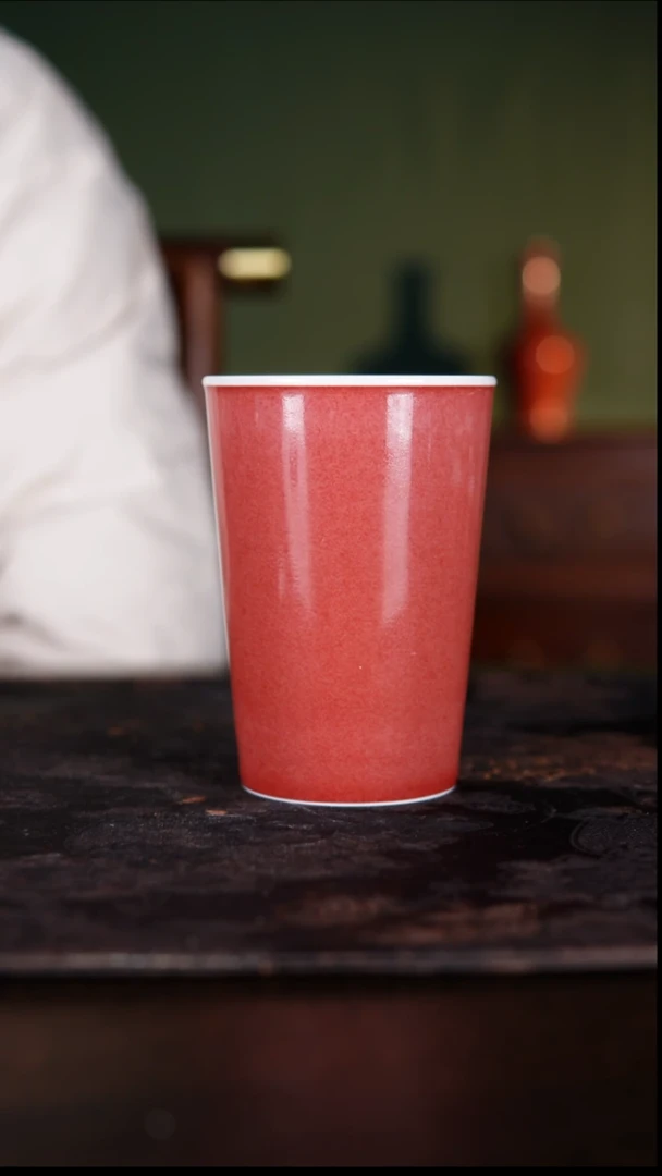 瓶白泥景德镇豇豆红陶瓷