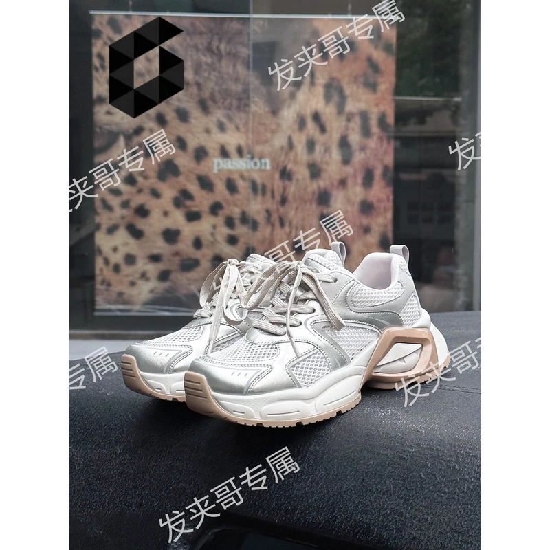 （Do口红）2025新款透气单网透网运动鞋增高休闲鞋厚底老爹鞋16E255