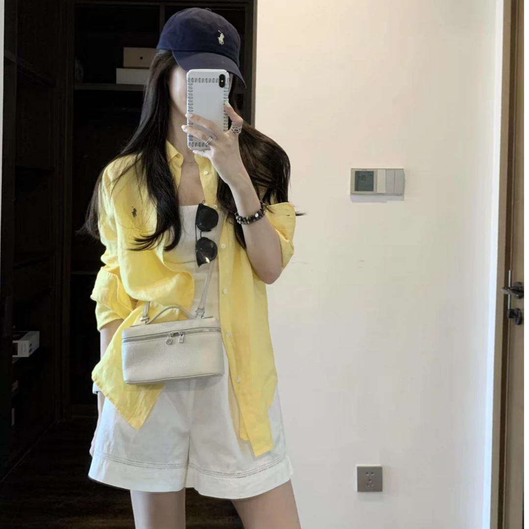 2025夏季新款时尚打底外穿衬衫气质显瘦洋气休闲百搭性感辣妹上衣