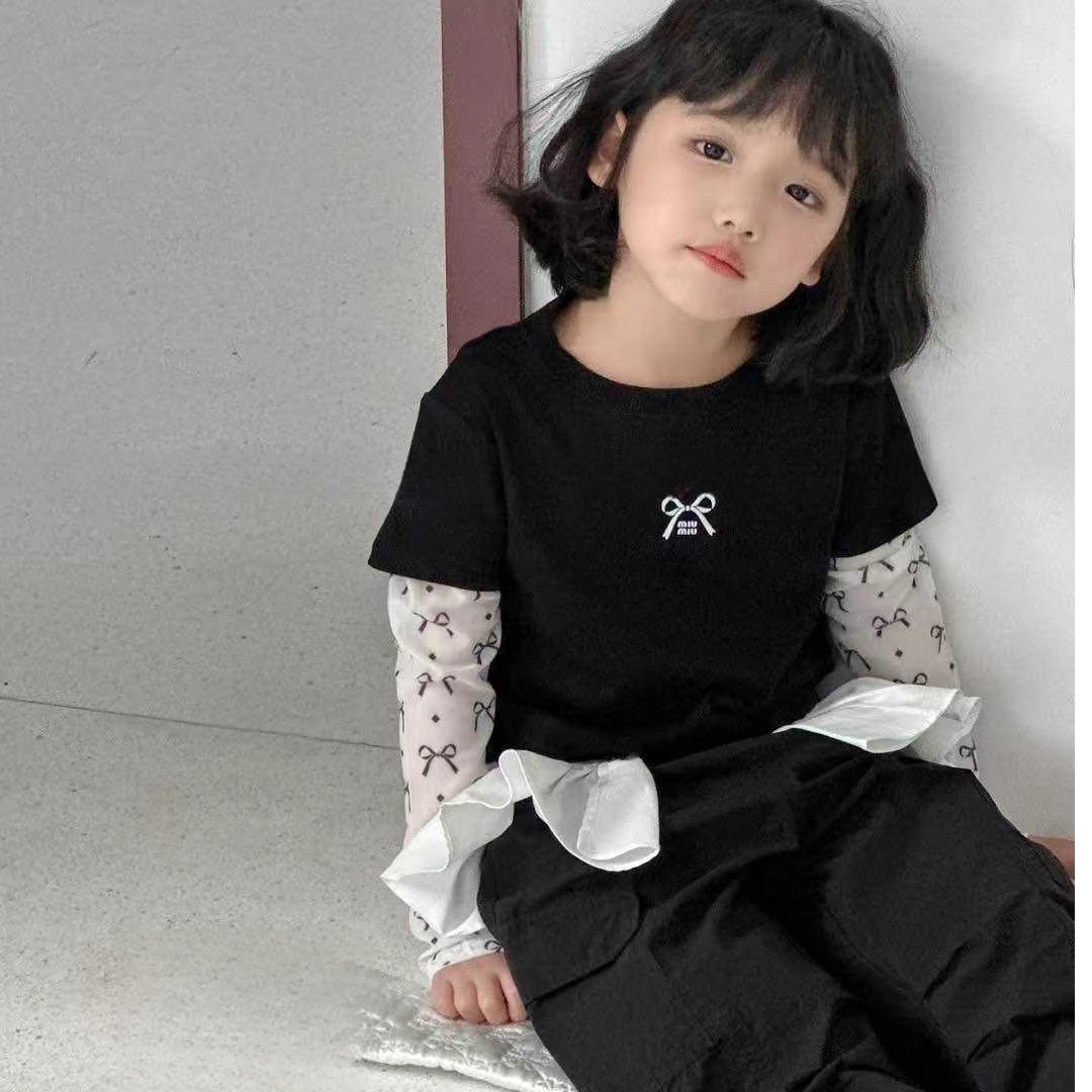 Z 2025新款【童乐鱼】拼接潮流宽松百搭儿童T恤    8726