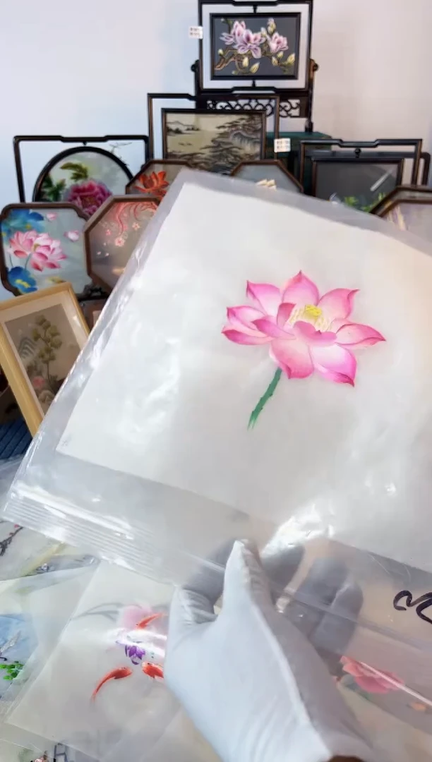 织绣纯手工苏绣双面绣绣布120