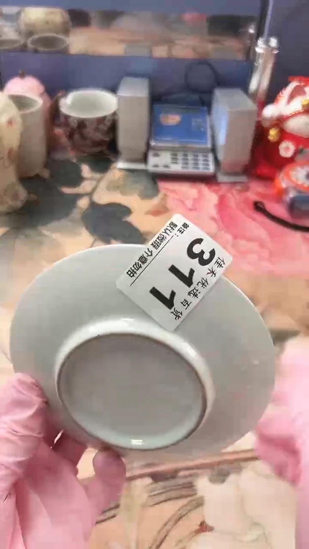 手工艺品琉璃用****2白色瓷盘直径10cm