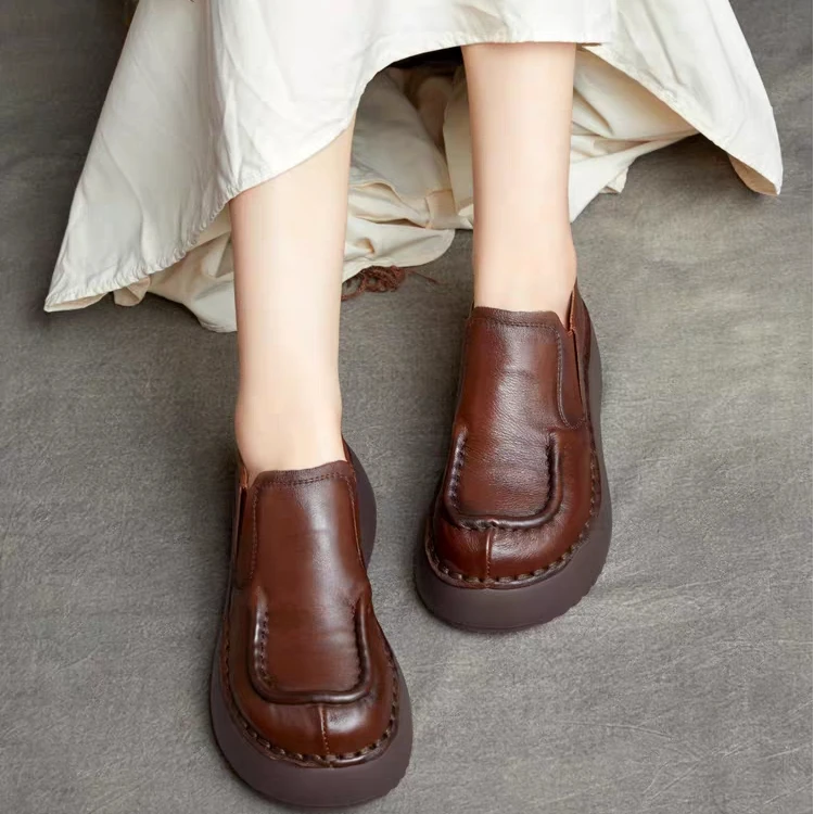 浅口魔术贴平跟秋季低跟软底皮鞋平底乐福鞋单鞋深口