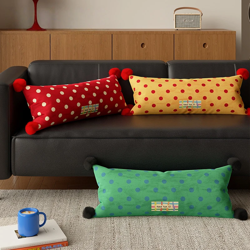 复古波点长条抱枕客厅沙发百搭氛围感枕套腰枕靠枕午睡枕车载J