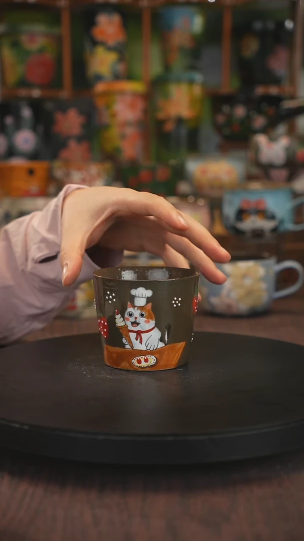 紫砂油画手绘釉下彩