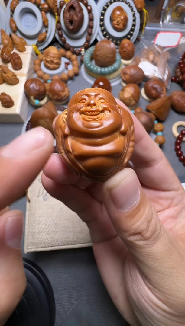 手串橄榄核弥勒佛一对