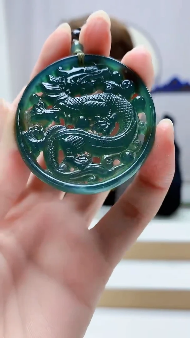 未镶嵌定制翡翠5159zm-毛货挂件龙69