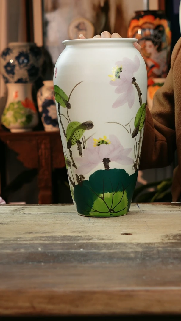 【闪购商品】瓷片景德镇纯手工釉下彩精品花瓶