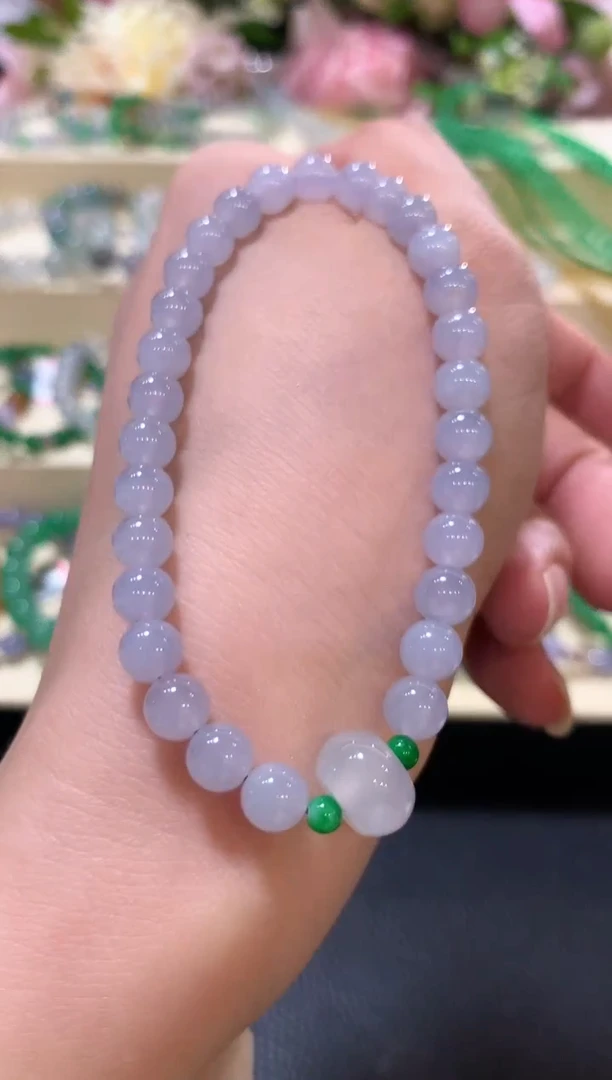 未镶嵌手串翡翠z46紫色有色差