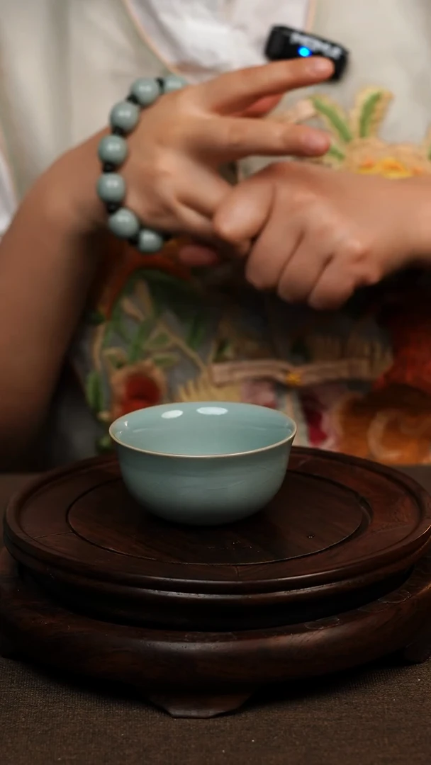 瓷片天青色鸡缸杯 80ML微瑕不带礼盒